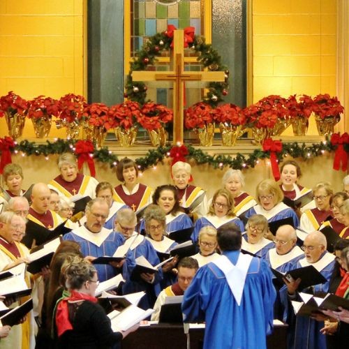 Choir singers at a Christmas carol festival 